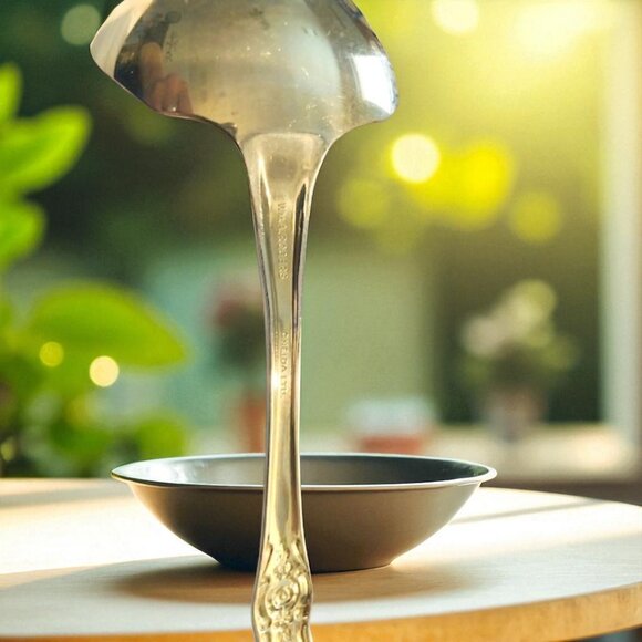 Vintage Wm A Rogers Silver Plate Gravy Ladle 8” - Picture 4 of 7